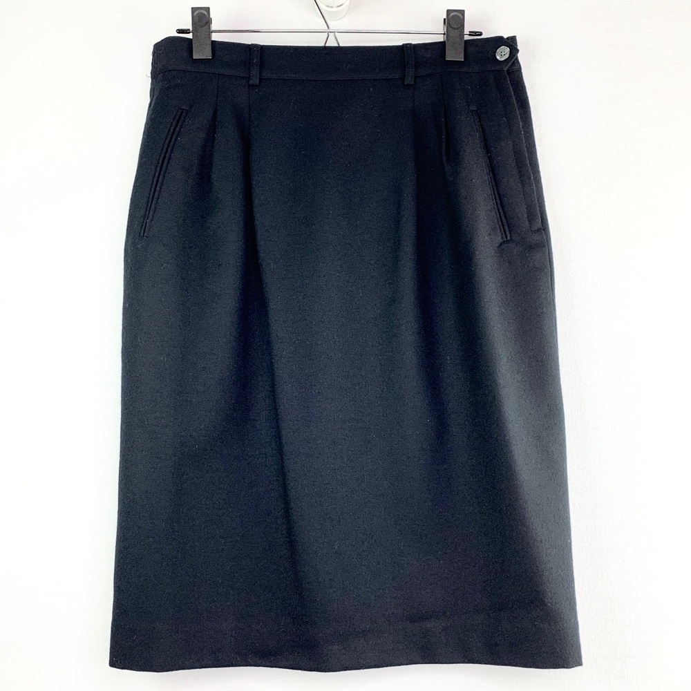 Vintage Talbots Black Pencil Skirt Size 10